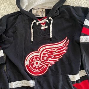 detroit red wings ccm jersey style hoodie